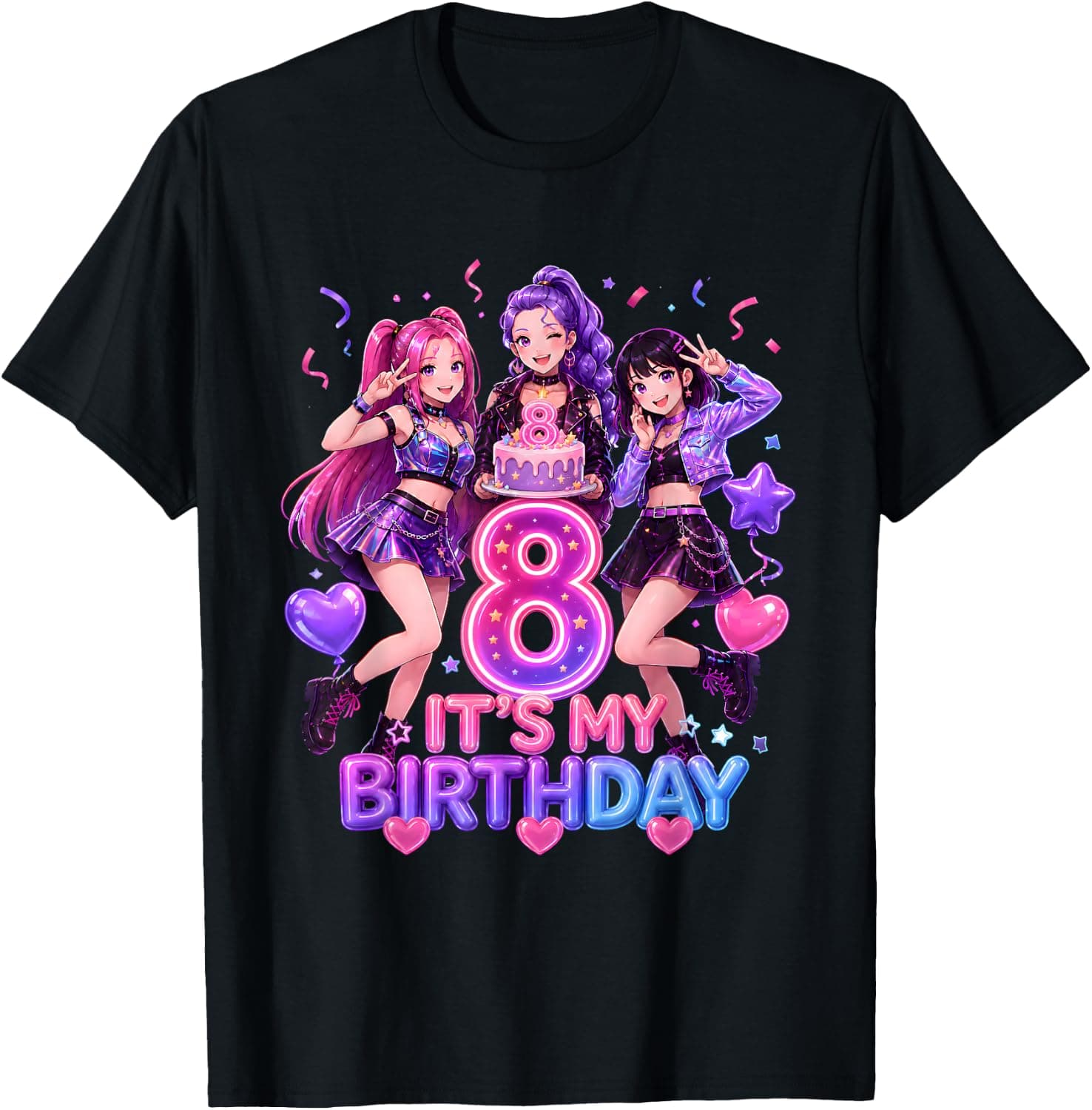 It's My 8th Birthday K-Pop Girl Cute 8 Year Old Party Tee T-Shirt - Trending Amazon merch on demand shirt with BSR 949,053