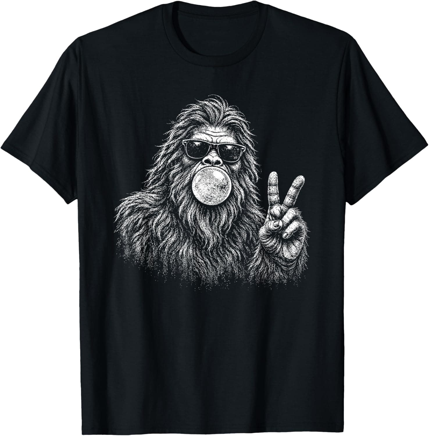 Funny Sasquatch Bigfoot Peace Lover T-Shirt - Trending Amazon merch on demand shirt with BSR 1,013,470