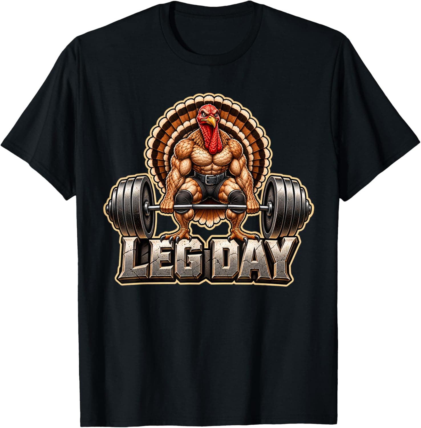 Funny Leg Day Thanksgiving Deadlift Deadlifting Turkey T-Shirt - Trending Amazon merch on demand shirt with BSR 1,310,475