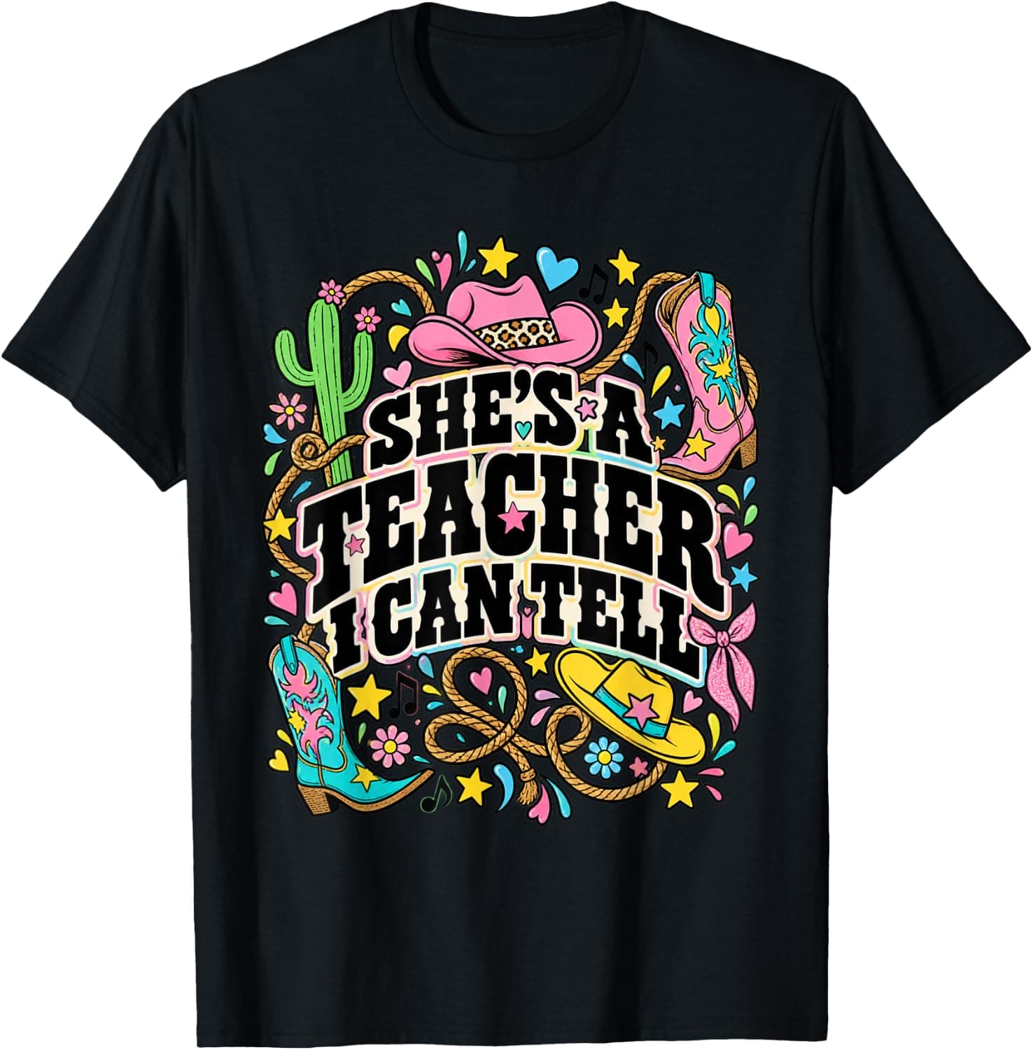 She's A Teacher I Can Tell Desert Cowgirl Girly Western T-Shirt - Trending POD product with BSR 1,300,202