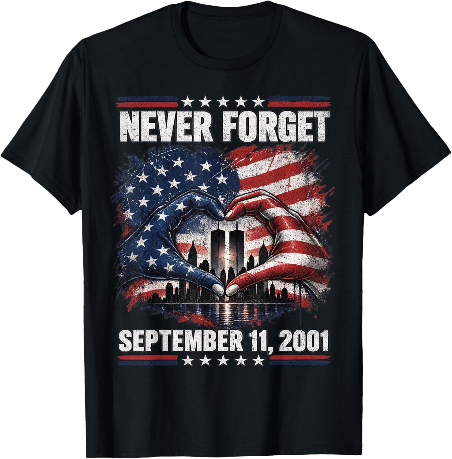 Never Forget September 11 2001 Memorial Day American Flag T-Shirt - Trending POD product with BSR 52,709