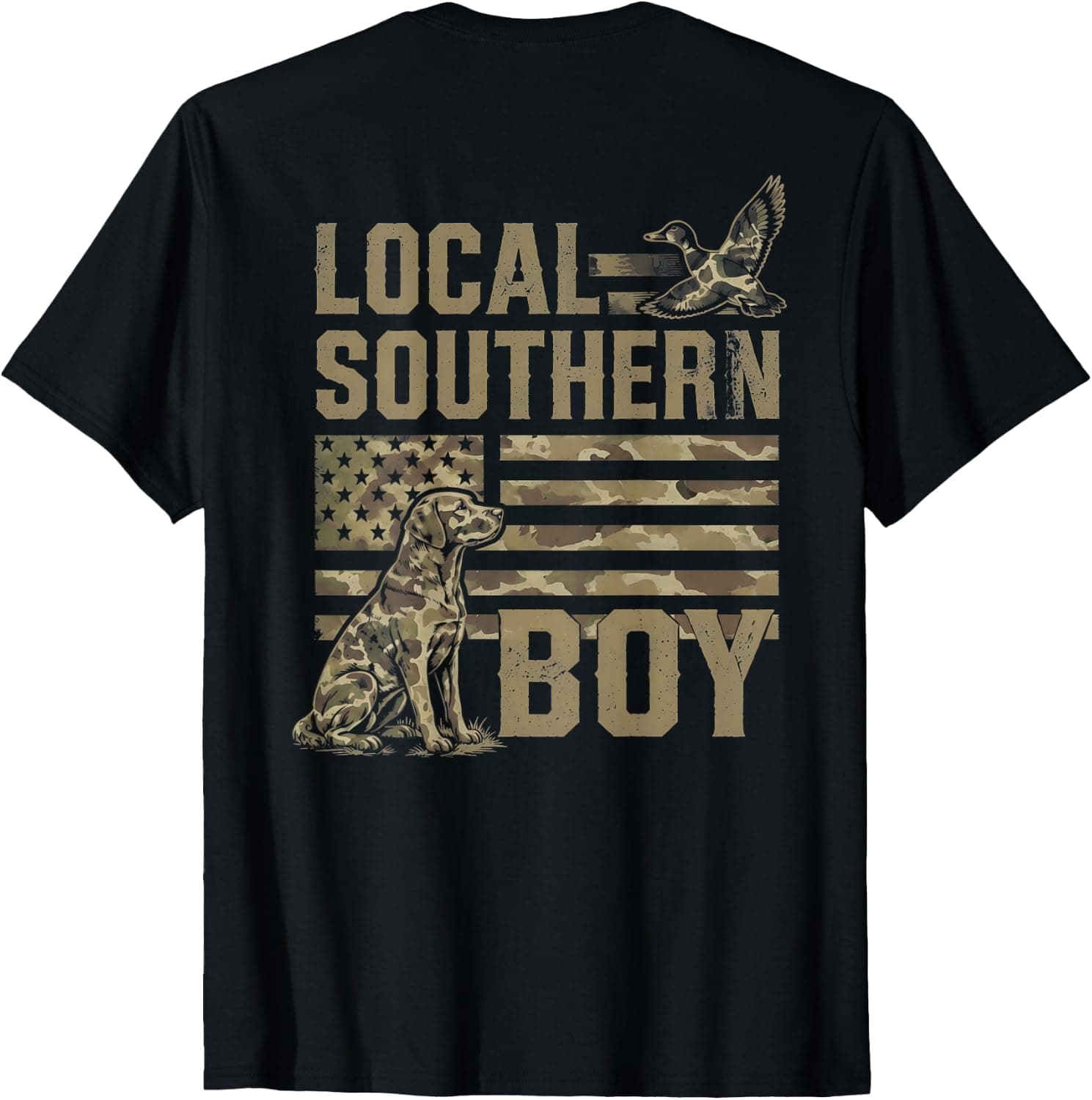 Youth Boy Local Camo Duck Hunting Camouflage (ON Back) T-Shirt - Trending POD product with BSR 285,885
