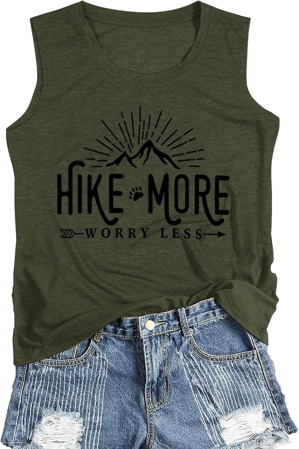 Hiking Shirt for Women Adventure Mountain Graphic Athletic Shirts Funny Hike More Worry Less Tee Tops - Trending POD product with BSR 57,032