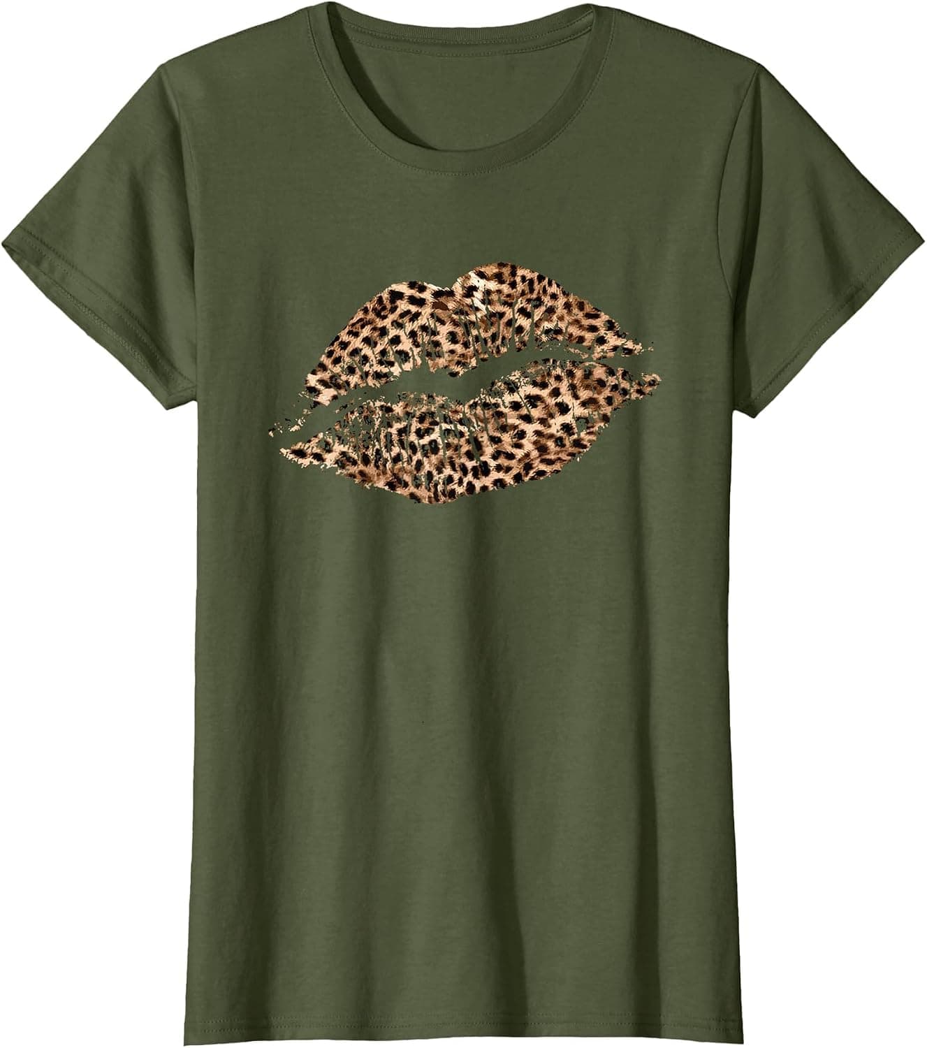 Leopard Print Lips Cheetah Spots Big Lip Love Cute Valentine T-Shirt - Trending POD product with BSR 386,151