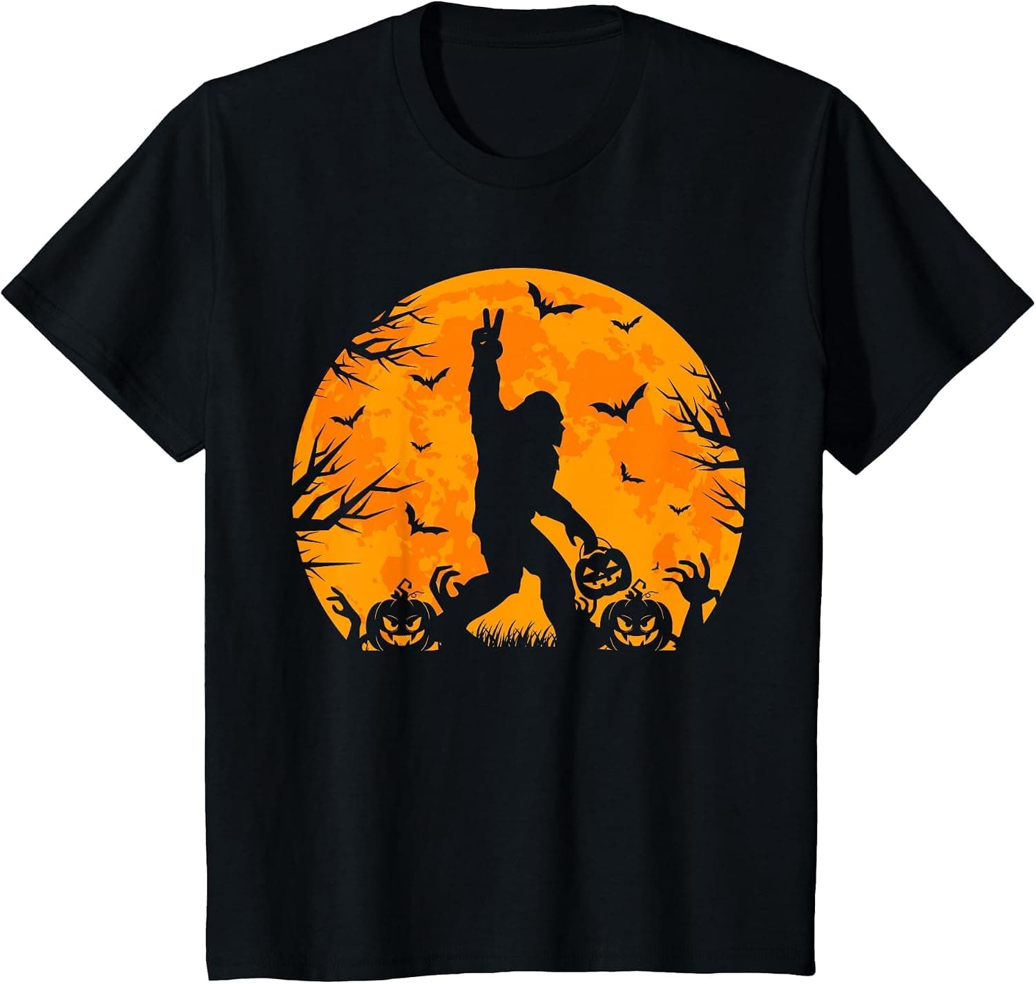 Spooky Halloween Bigfoot Pumpkin Funny Halloween Sasquatch T-Shirt - Trending POD product with BSR 58,704
