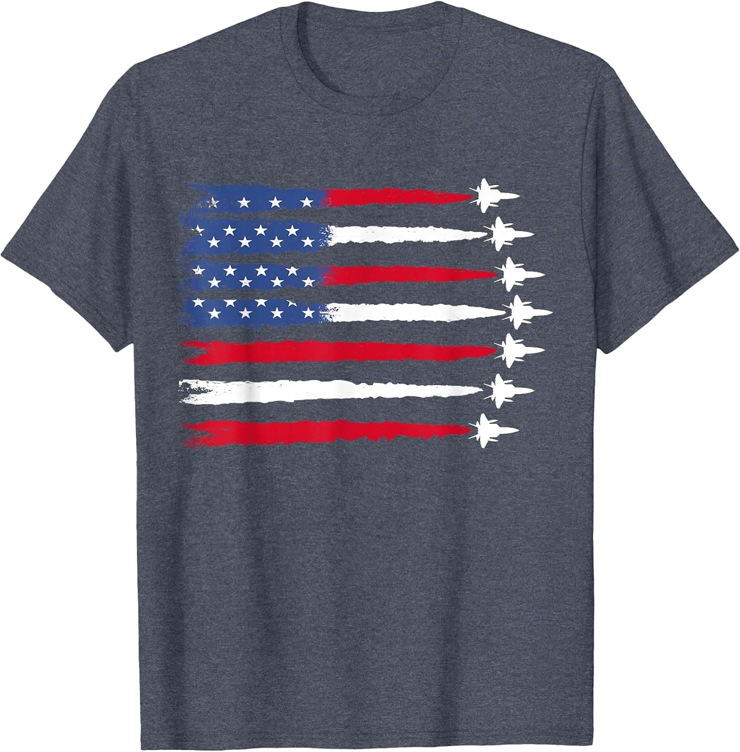 Patriotic Red White Blue USA Flag Fighter Jets 4th of July T-Shirt - Trending POD product with BSR 86,272